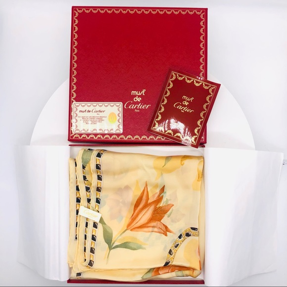 Authentic Cartier 100% Silk Scarf - Picture 1 of 14